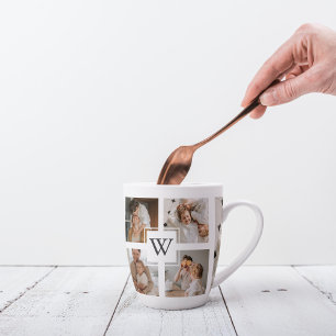 Trendy minimalist Collage Fathers Foto Papa Gift Latte Mok