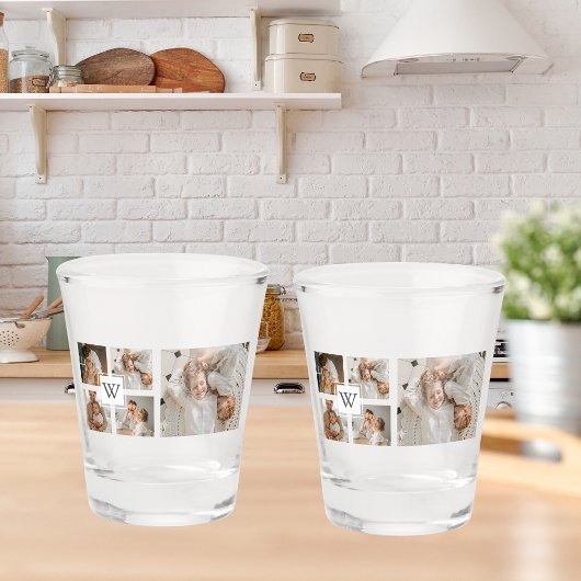 Trendy minimalist Collage Fathers Foto Papa Gift Shot Glas