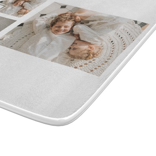 Trendy minimalist Collage Fathers Foto Papa Gift Snijplank (Hoek)