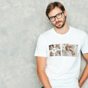 Trendy minimalist Collage Fathers Foto Papa Gift T-shirt