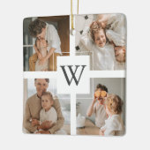 Trendy Minimalist Collage Foto Keramisch Ornament (Links)