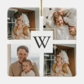 Trendy Minimalist Collage Foto Keramisch Ornament (Achterkant)