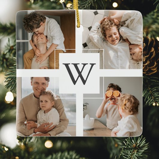 Trendy Minimalist Collage Foto Keramisch Ornament