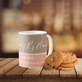 Trendy minimalist Colorblock Nail Salon Business Koffiemok