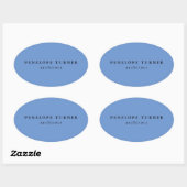Trendy minimalist Cornflower Blue Professional Ovale Sticker (Vel)