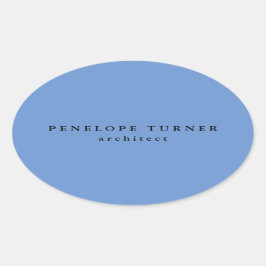 Trendy minimalist Cornflower Blue Professional Ovale Sticker