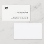Trendy minimalist Creative Elegant Monogram Plain Visitekaartje (Voorkant / Achterkant)
