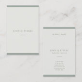 Trendy minimalist Design Green Sjabloon Modern Visitekaartje (Voorkant / Achterkant)