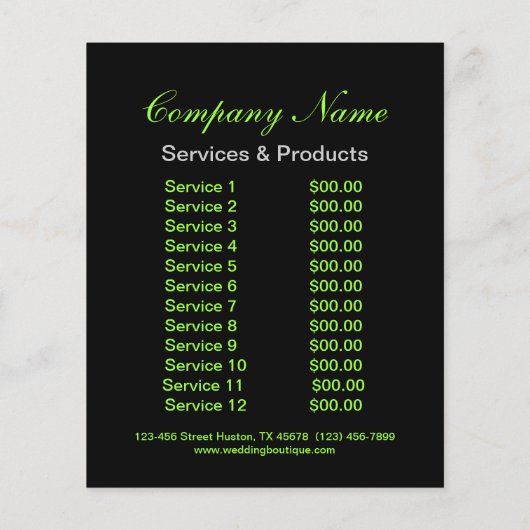 trendy minimalist girale kalk groen abstract flyer (Achterkant)