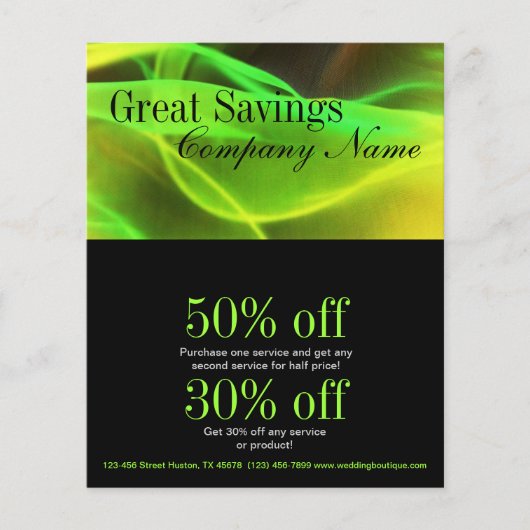 trendy minimalist girale kalk groen abstract flyer (Voorkant)