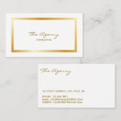 Trendy Minimalist Gold Foil Visitekaartje (Voorkant / Achterkant)