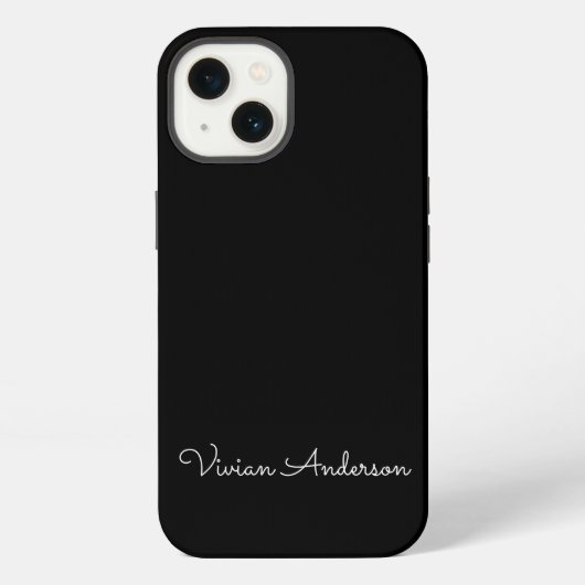 Trendy Minimalist Modern Black Script Name iPhone Hoesje (Achterkant)