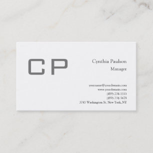 Trendy minimalist Modern Monogram Plain Visitekaartje