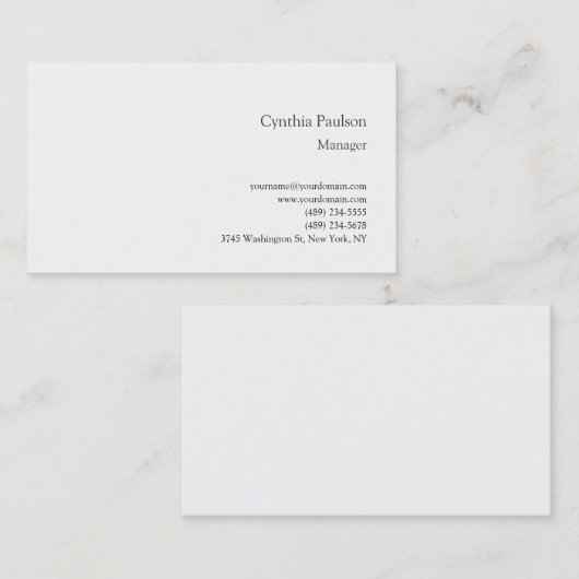 Trendy minimalist Modern Plain Visitekaartje (Voorkant / Achterkant)