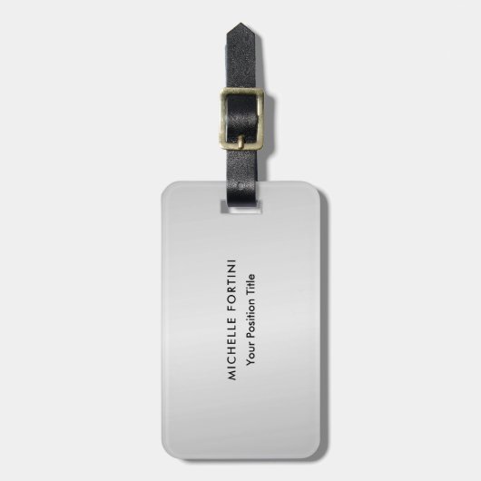 Trendy minimalist - Modern Silver Grey Bagagelabel (Voorkant verticaal)