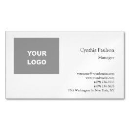 Trendy minimalist Modern Voeg je Logo toe Magnetisch Visitekaartje