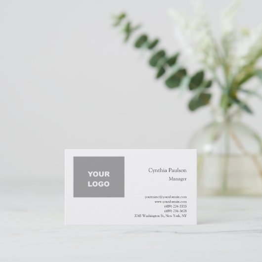 Trendy minimalist Modern Voeg je Logo toe Visitekaartje (Staand voorkant)