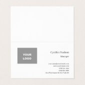 Trendy minimalist Modern Voeg je Logo toe Visitekaartje (Buitenkant ongevouwen)