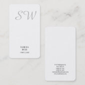 Trendy Minimalist Monogram Grijs Eenvoudig Plain Visitekaartje (Voorkant / Achterkant)