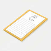 Trendy Minimalist Monogram Lined Post-it® Notes (Schuin)