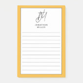 Trendy Minimalist Monogram Lined Post-it® Notes (Voorkant)