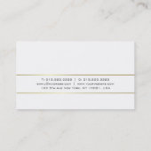 Trendy minimalist Plain Elegant Design Gold White Visitekaartje (Achterkant)
