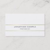 Trendy minimalist Plain Elegant Design Gold White Visitekaartje (Voorkant)