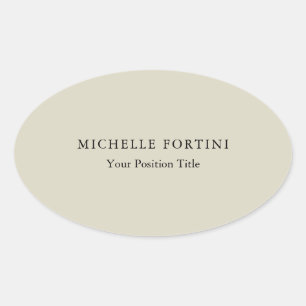Trendy Minimalist Professional Modern Name Ovale Sticker