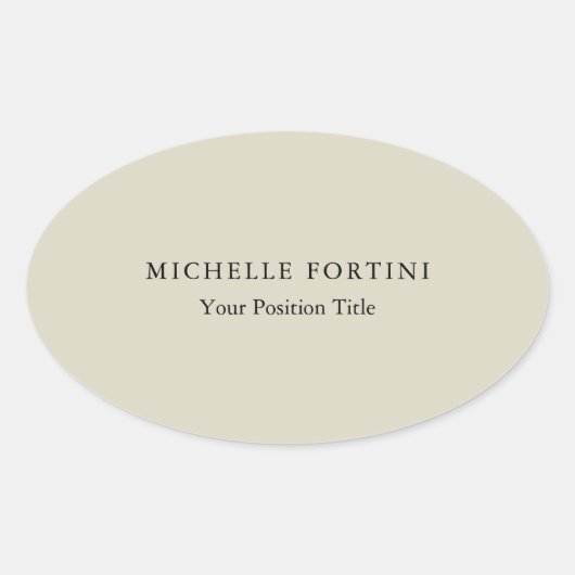 Trendy Minimalist Professional Modern Name Ovale Sticker (Voorkant)
