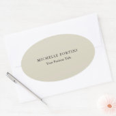 Trendy Minimalist Professional Modern Name Ovale Sticker (Envelop)