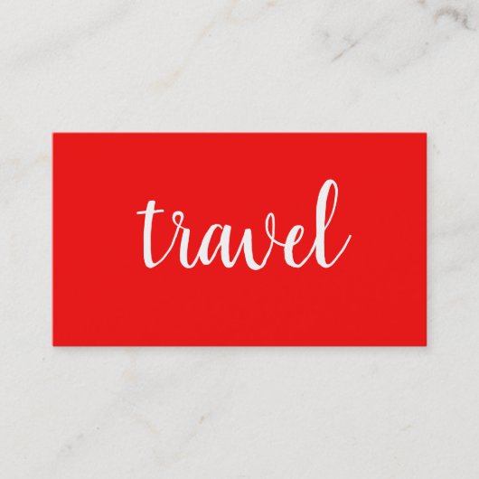 Trendy Minimalist Red Gray Plain Travel Agent Visitekaartje (Voorkant)