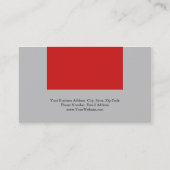 Trendy minimalist Red Silver Grey Professional Visitekaartje (Achterkant)