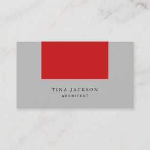 Trendy minimalist Red Silver Grey Professional Visitekaartje