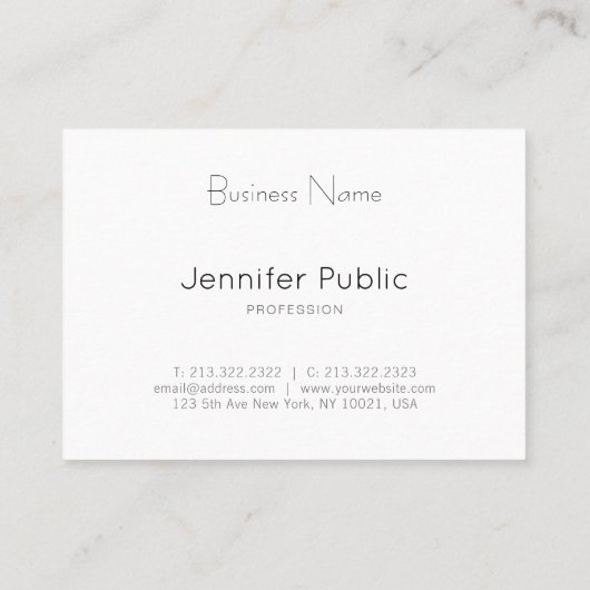 Trendy minimalist Sjabloon Professional Elegant Visitekaartje (Achterkant)
