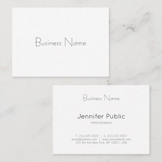Trendy minimalist Sjabloon Professional Elegant Visitekaartje (Voorkant / Achterkant)