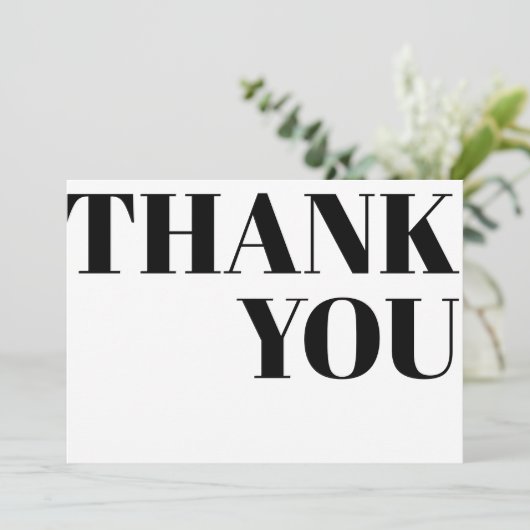 Trendy Minimalist Typographic Bedankkaart (Staand voorkant)