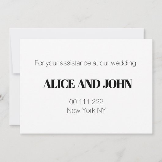 Trendy Minimalist Typographic Bedankkaart (Achterkant)