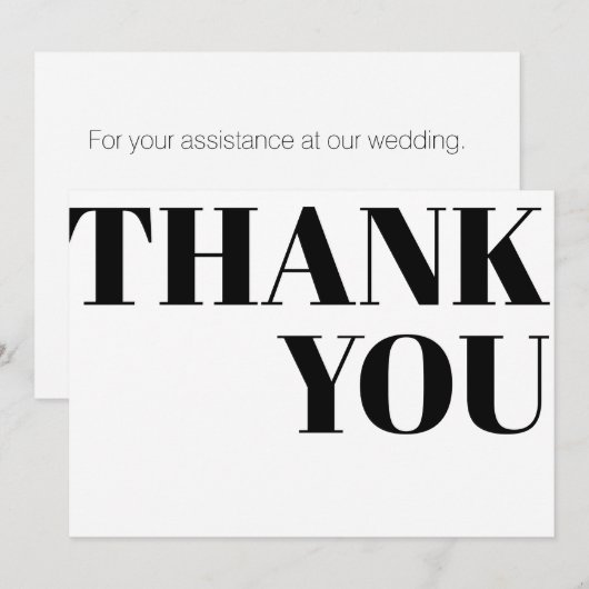 Trendy Minimalist Typographic Bedankkaart (Voorkant / Achterkant)