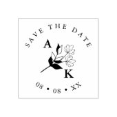Trendy Minimalist Wedding Wildflower Initialen Rubberstempel (Afrduk)
