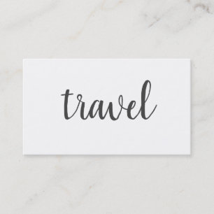 Trendy minimalist White Grey Plain Travel Agent Visitekaartje