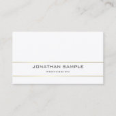 Trendy Minimalistic Plain Elegant Gold White Luxe Visitekaartje (Voorkant)