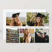 Trendy minimalistisch Afstuderen Photo Grid-Afstud Bedankkaart (Voorkant / Achterkant)