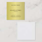 Trendy minimalistisch design Creative Gold Plain Vierkante Visitekaartje (Voorkant / Achterkant)