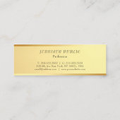 Trendy minimalistisch design glamoureuze gouden Sj Mini Visitekaartje (Achterkant)