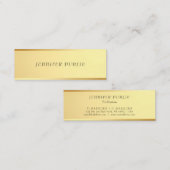 Trendy minimalistisch design glamoureuze gouden Sj Mini Visitekaartje (Voorkant / Achterkant)