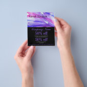 trendy minimalistisch elegant modern paars abstrac flyer (Hand)