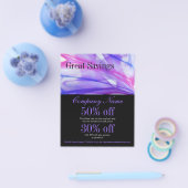 trendy minimalistisch elegant modern paars abstrac flyer (Enkel)