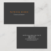 Trendy minimalistisch grijs Sinaasappel profession Visitekaartje (Voorkant / Achterkant)