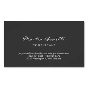 Trendy minimalistisch grijs Visitekaartje Magnetisch Visitekaartje