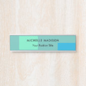 Trendy minimalistisch groen blauw deurbordje (Voorkant)